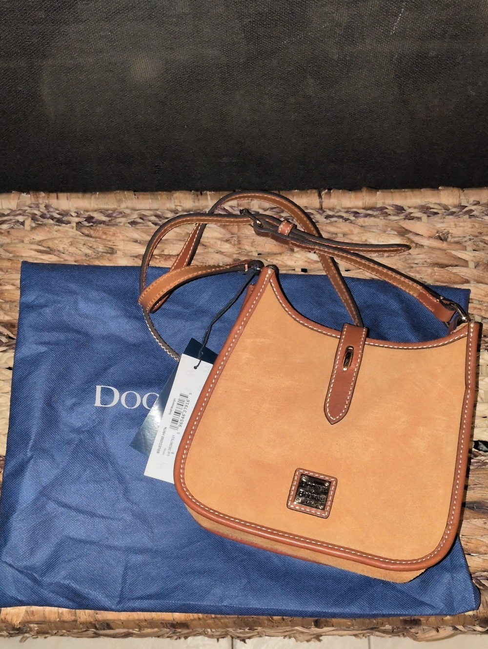 Dooney & Bourke Tan Suede Small Messenger Crossbody